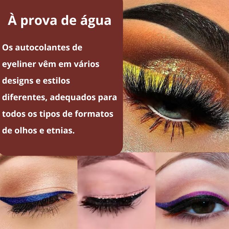 Autocolantes Reutilizáveis de Eyeliner e Pestanas