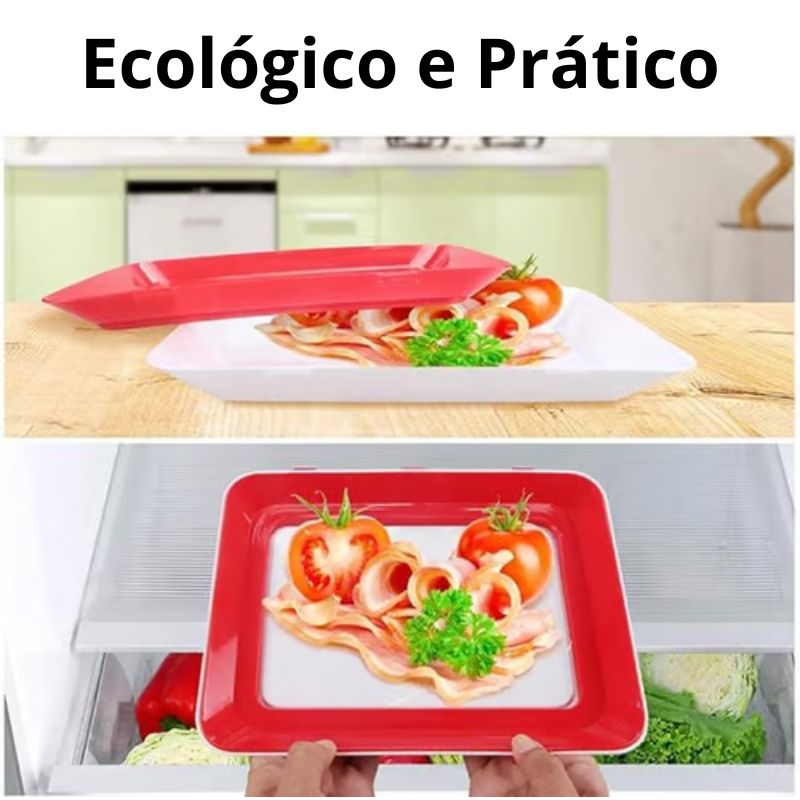 🔥 Design Ecológico e Sustentável - Bandeja Reutilizável para Preservação de Alimentos 🥰